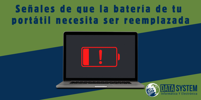 señales para reemplazar bateria portatil