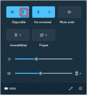 Menú de WiFi en PC