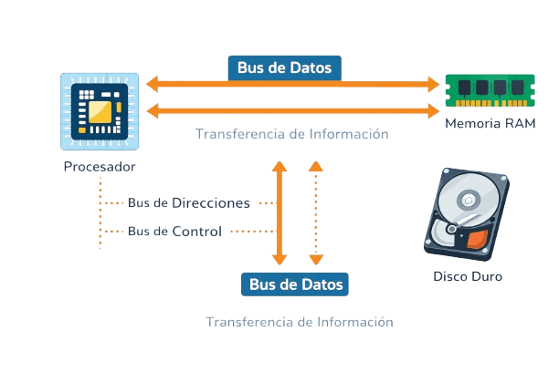 diagrama del bus de datos en un ordenador y su funcionamiento