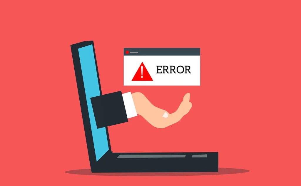 Imagen de un portátil dando error debido a un ping alto