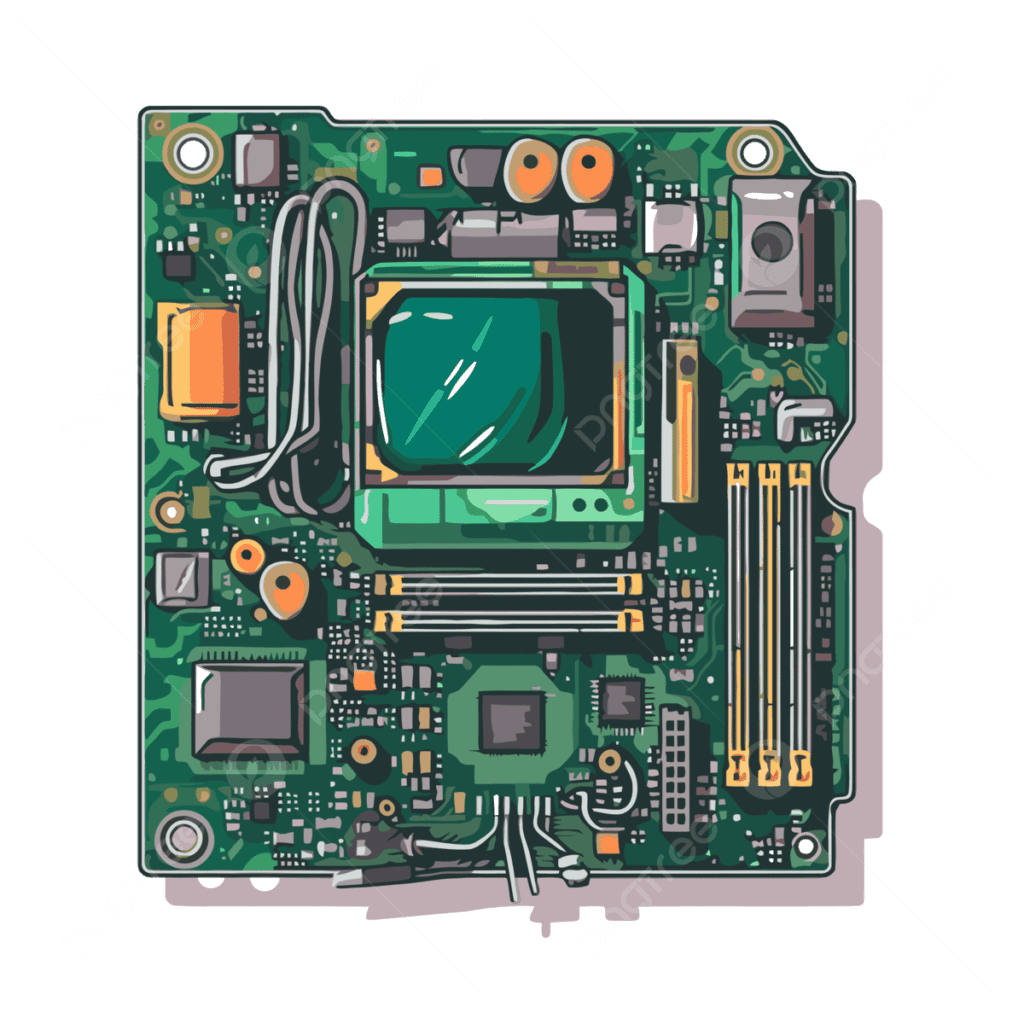 imagen de un dibujo de una placa base verde