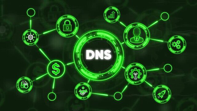 Imagen con fondo verde sobre el DNS
