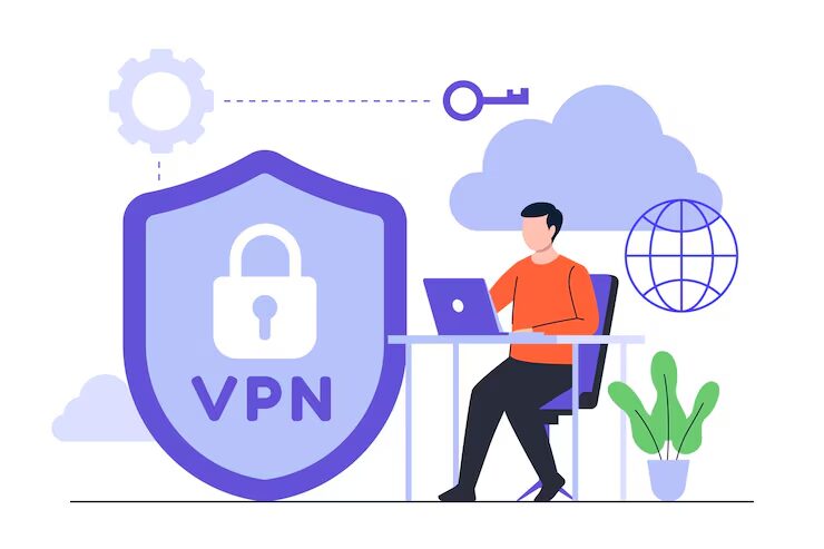 Imagen de un dibujo sobre el uso de VPN