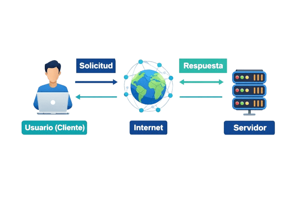 diagrama del modelo cliente servidor en internet
