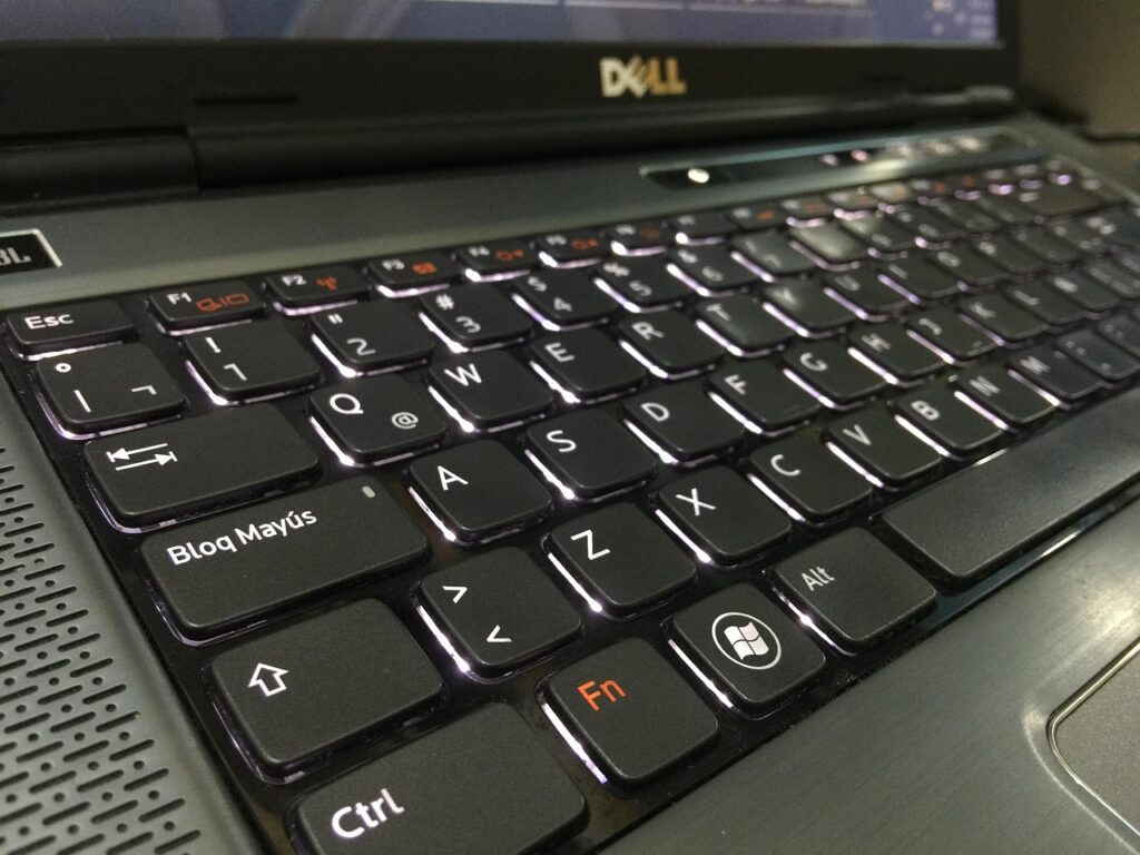 Imagen sobre el teclado de un portatil