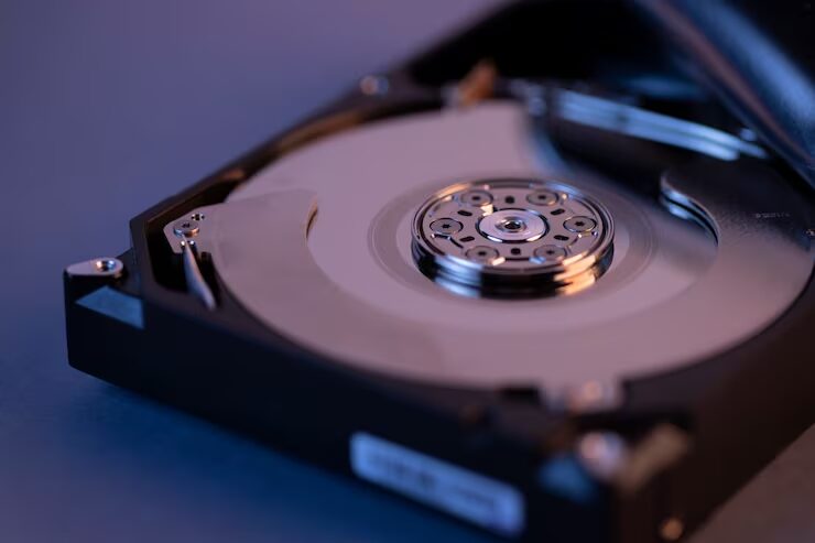Imagen en alta definicion de un disco duro HDD